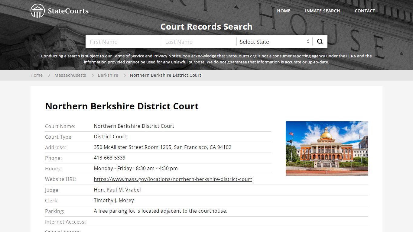 Northern Berkshire District Court, Berkshire County, MA - StateCourts